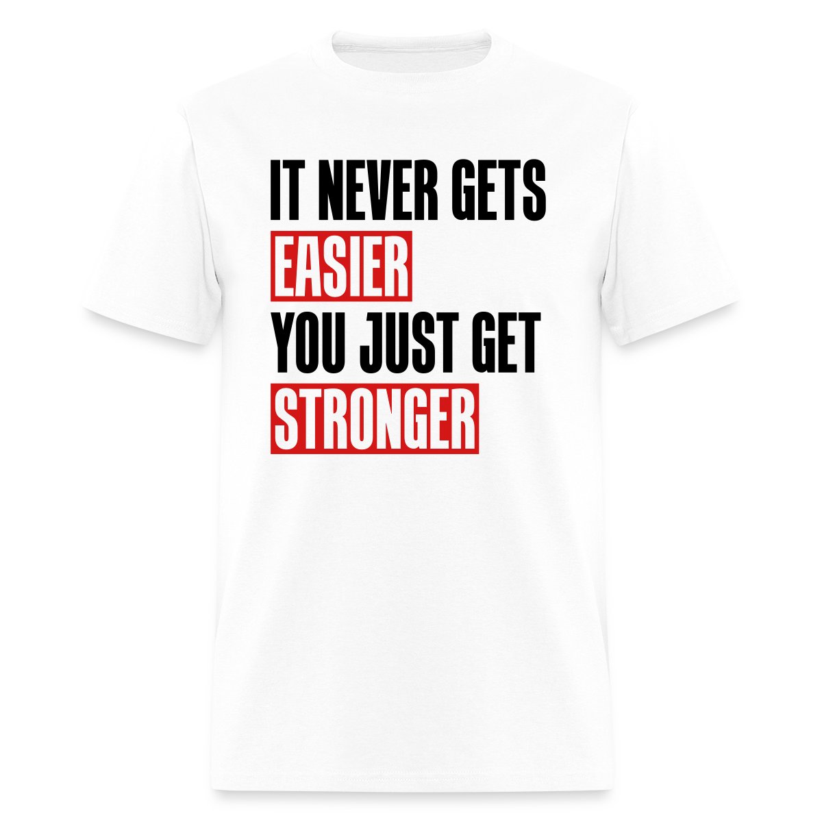 it never gets easier - You just get stronger 2CLR - Men's T-shirt