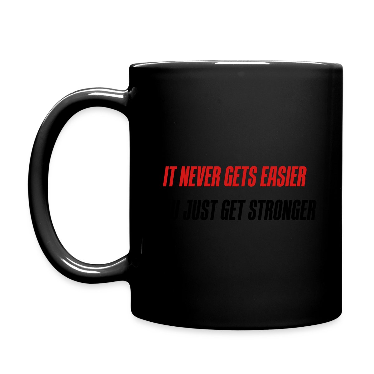 it never gets easier - You just get stronger - Full color mug