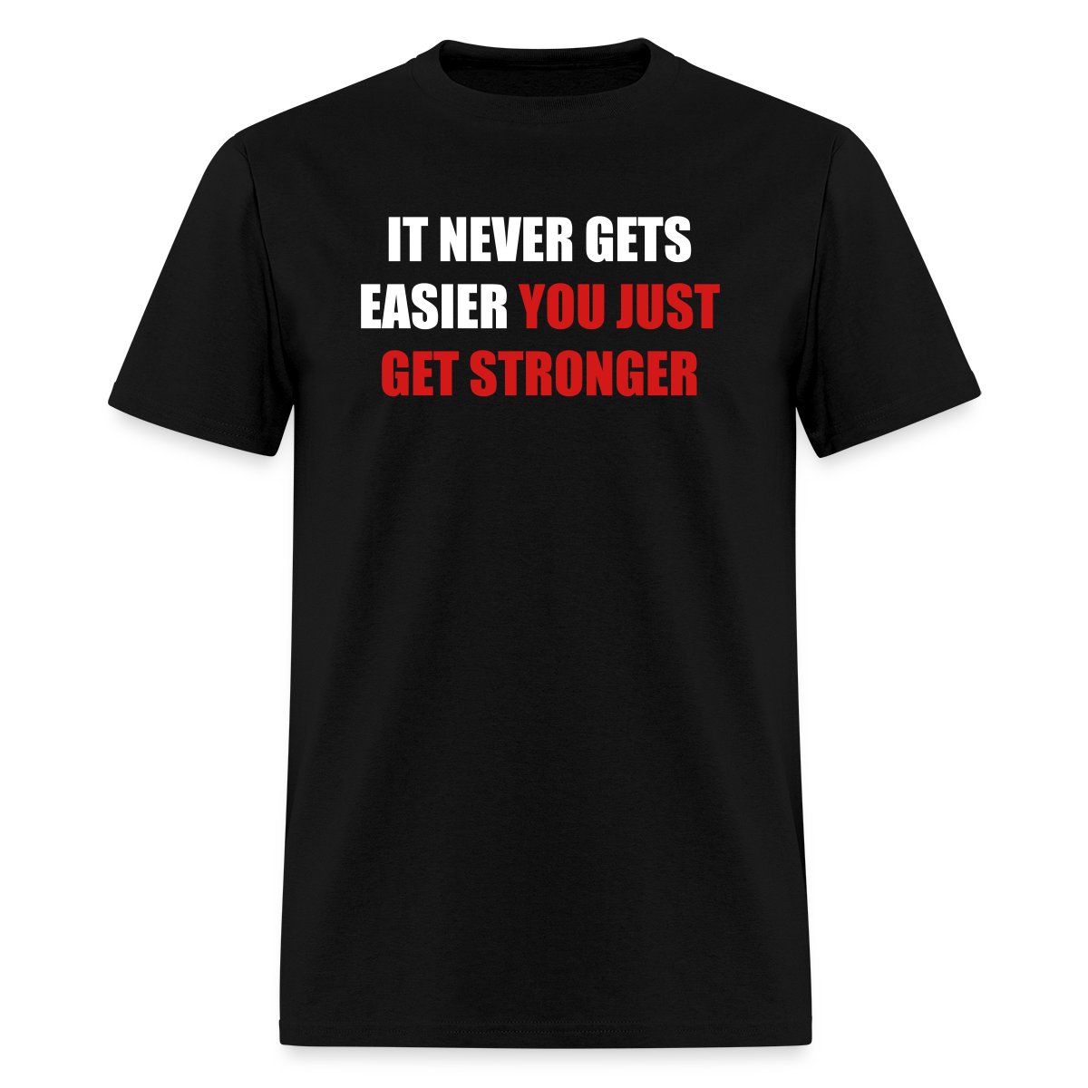 it never gets easier - You just get stronger - Men's T-shirt